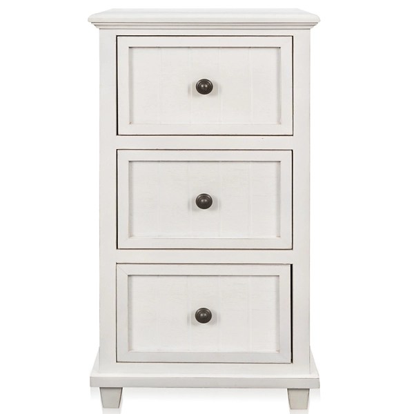 Ivory Slim Wooden 3Drawer Side Table Kirklands Home
