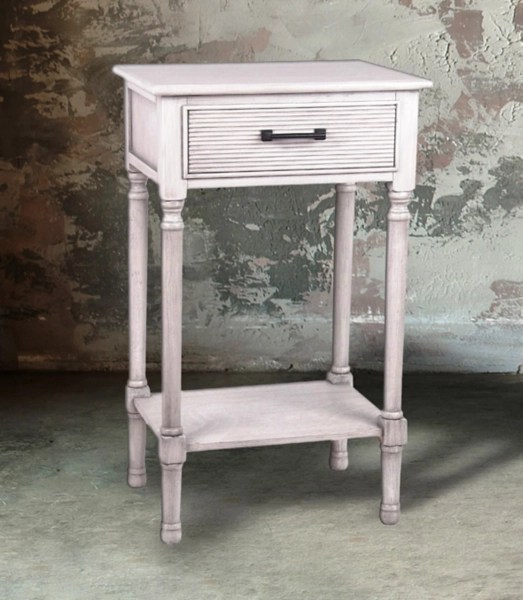 White Wood Single Drawer Side Table Kirklands Home