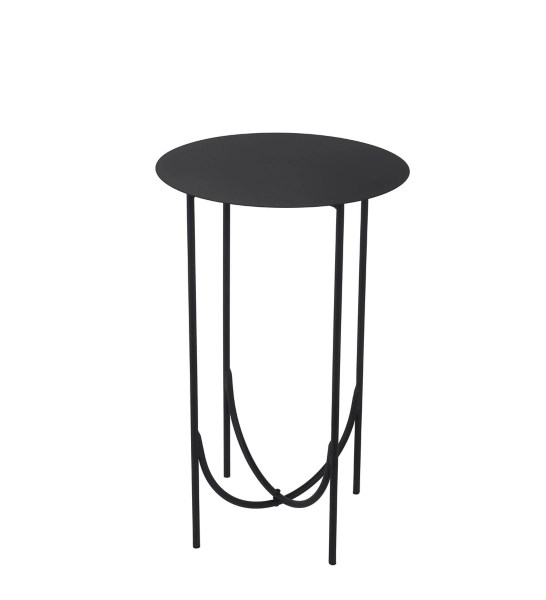 Black Metal Curved Base Side Table Kirklands Home
