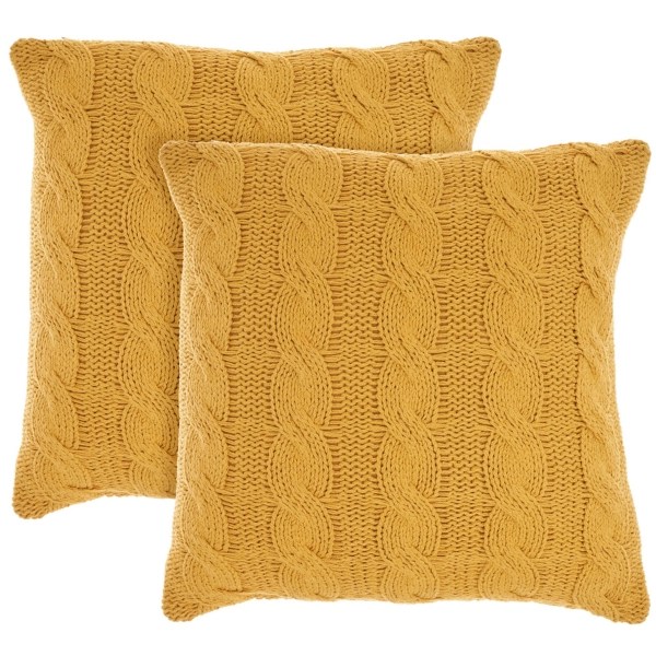 Dandelion Cable Knit Throw Pillows, Set of 2 Kirklands Home