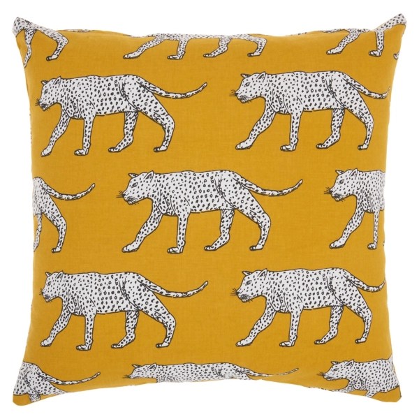 Yellow and White Cheetahs Pillow Kirklands Home