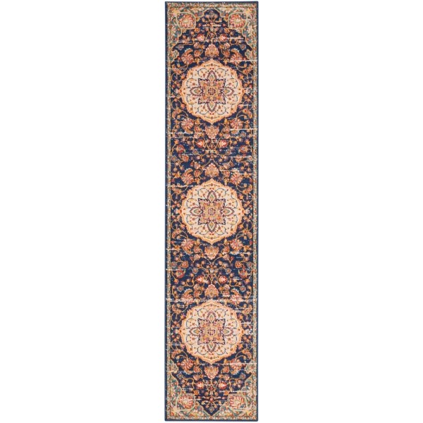 Navy & Multi Floral Medallion Runner Kirklands Home