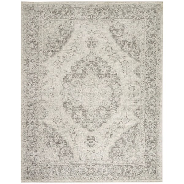 Ivory and Gray Oushak Medallion Area Rug, 7x10 Kirklands Home