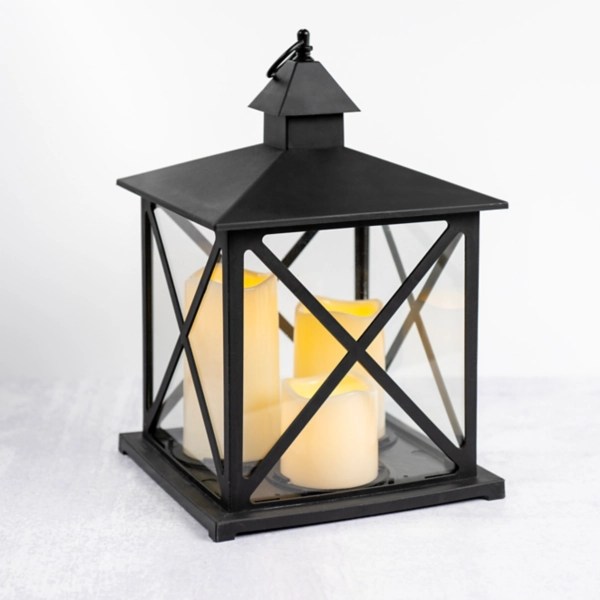 Black LED 3Pillar Candle Lantern Kirklands Home