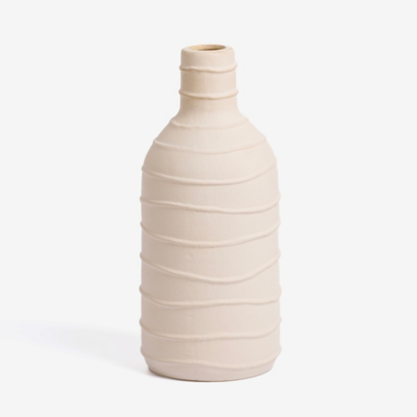 Beige Abstract Lines Bottle Ceramic Vase Kirklands Home