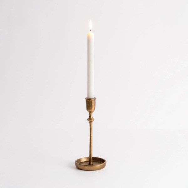 Gold Cast Iron Taper Candle Holder, 10 in. Kirklands Home