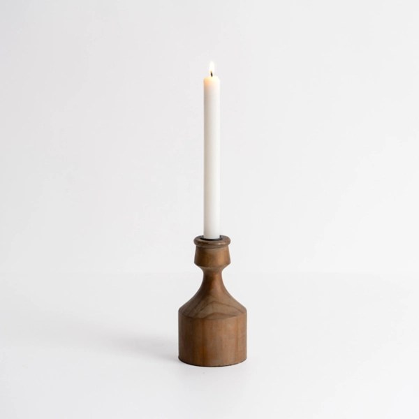 Dark Eucalyptus Wood Taper Candle Holder, 6 in. Kirklands Home