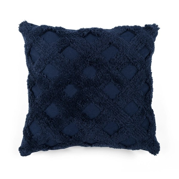 Navy Woven Diamond Frill Pillow Kirklands Home