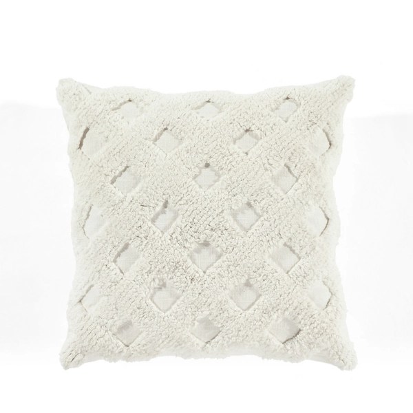 White Woven Diamond Frill Pillow Kirklands Home
