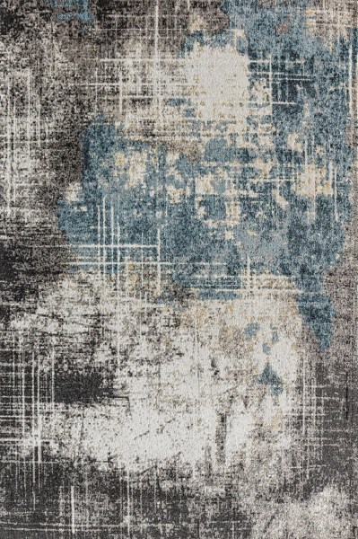 Black and Blue Distressed Abstract Area Rug, 5x7 Kirklands Home