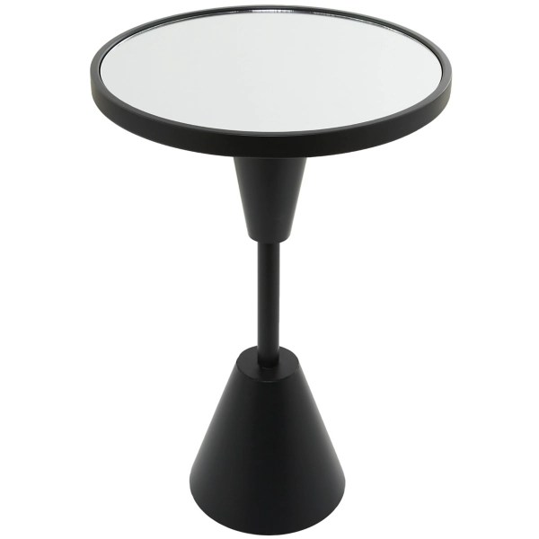 Round Black Metal Mirrored Top Side Table Kirklands Home