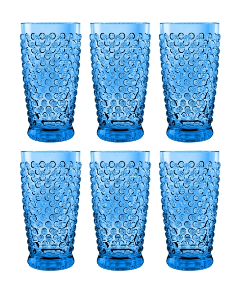 Blue Beaded Acrylic Tumbler Glasses, Set of 6 Kirklands Home
