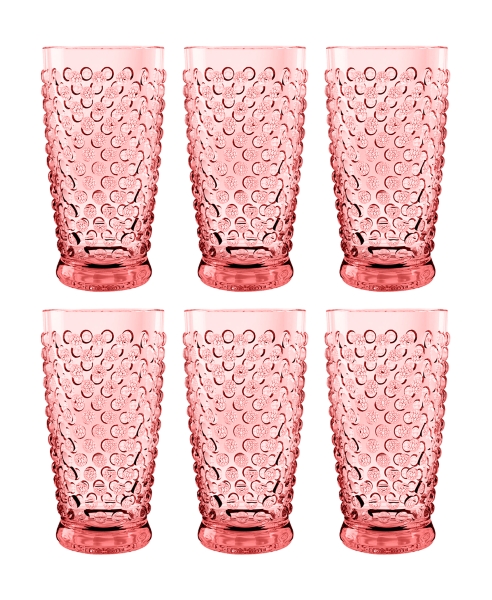 Pink Beaded Acrylic Tumbler Glasses, Set of 6 Kirklands Home