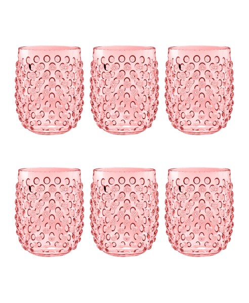 Pink Beaded Acrylic Stemless Wine Glass, Set of 6 Kirklands Home