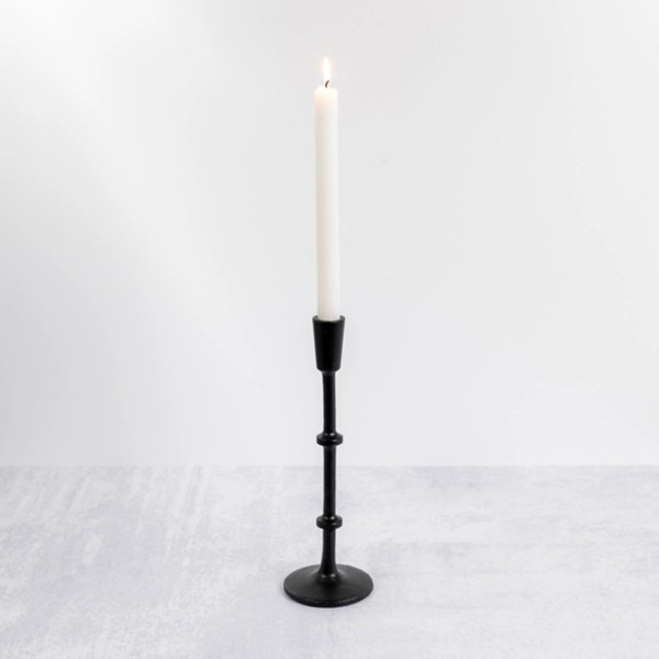 Black Cast Iron Notched Taper Candlestick, 11 in. Kirklands Home