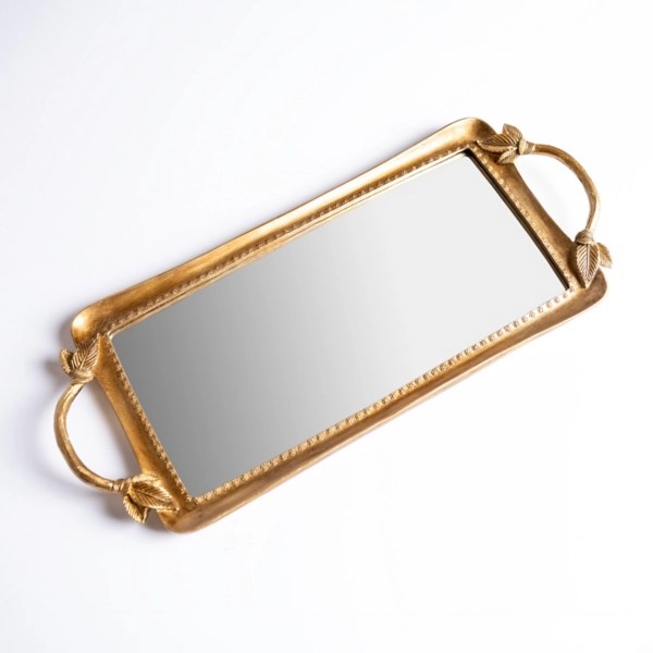 Gold Mirrored Tray with Handles Kirklands Home