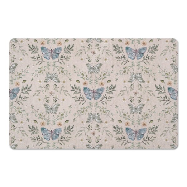 Cream Botanical Butterfly Floor Mat Kirklands Home