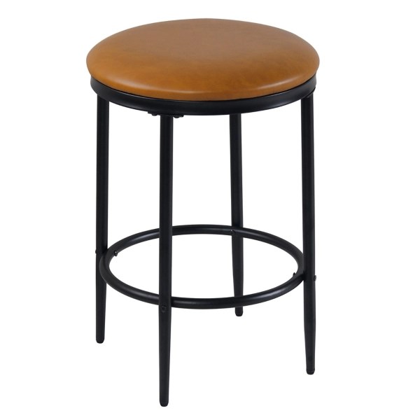 Brown Faux Leather and Metal Counter Stool Kirklands Home