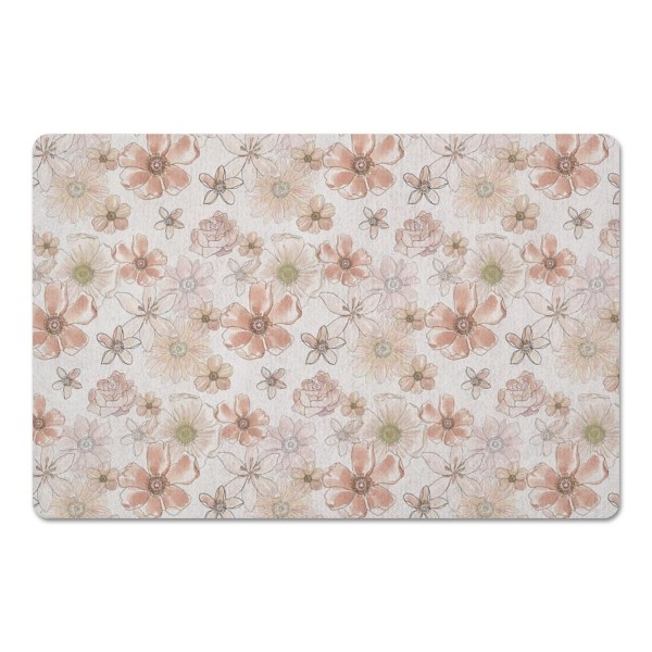 White Watercolor Flowers Kitchen Mat Kirklands Home