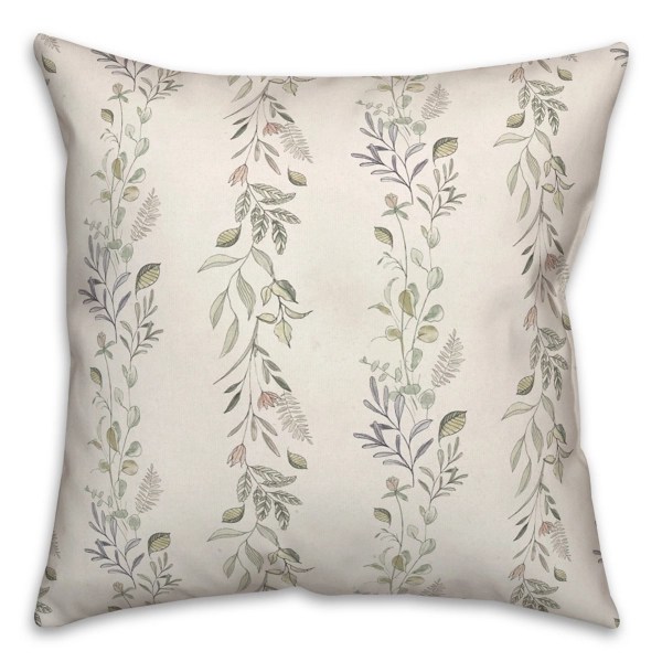 White Botanical Vines Pillow Kirklands Home