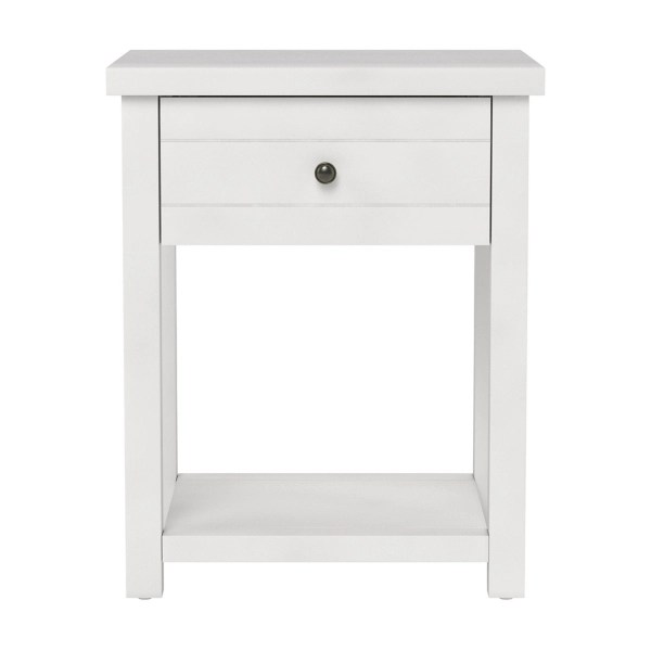 White Bailie Wooden Side Table Kirklands Home