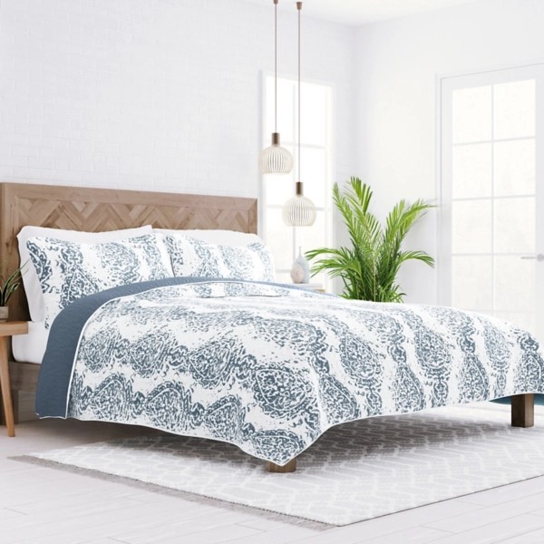 Blue Damask Reversible 2pc. Twin Quilt Set Kirklands Home