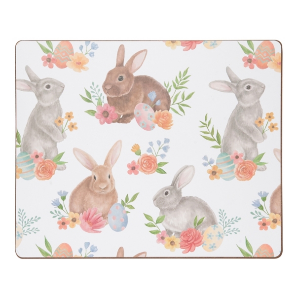 Floral Bunnies Hardboard Placemats, Set of 6 Kirklands Home