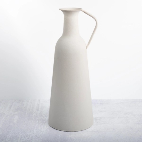 White Metal Jug Floor Vase, 20 in. Kirklands Home