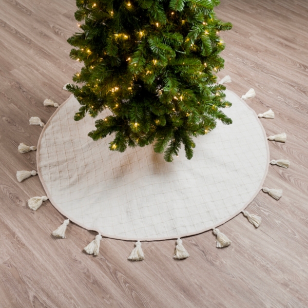 White Cotton Tassle Christmas Tree Skirt Kirklands Home