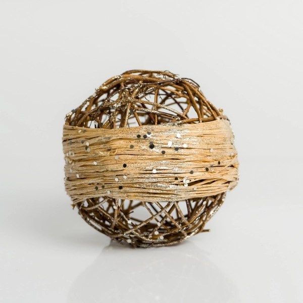 Raffia Glitter Ball Christmas Ornament Kirklands Home
