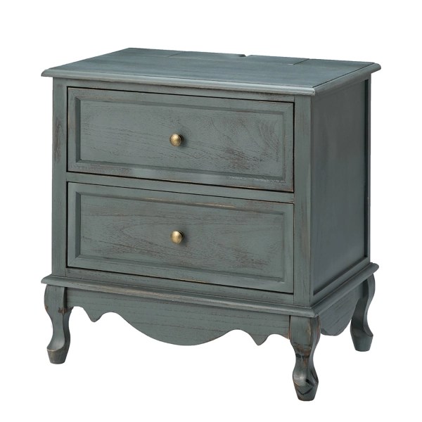 Blue Wood & Gold Hardware 2Drawer Nightstand Kirklands Home