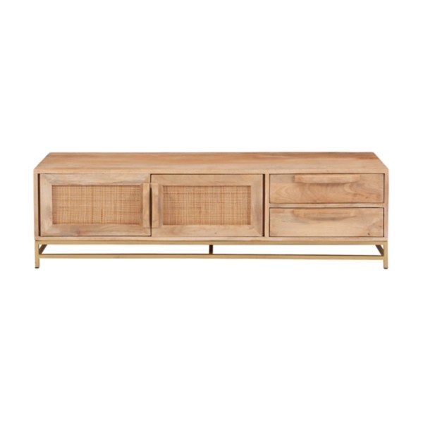 Natural Wood And Rattan TV Stand Kirklands Home, 60 OFF