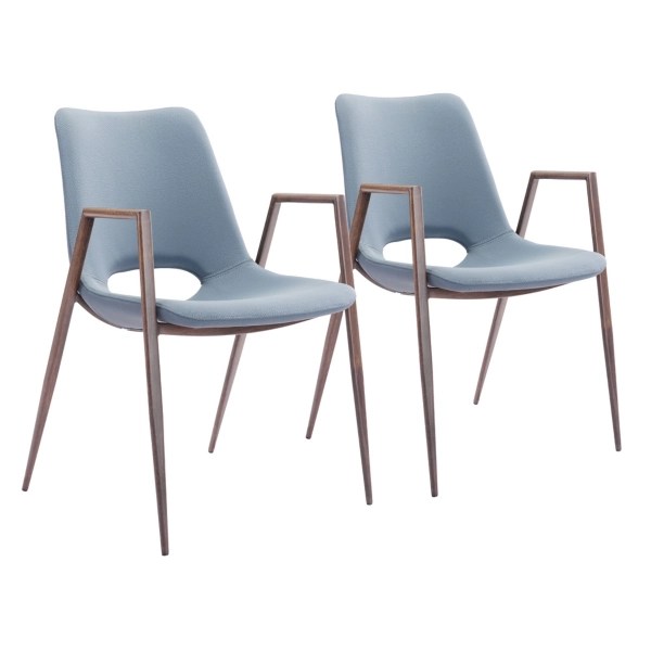Blue Faux Leather Cutout Dining Chairs, Set of 2 Kirklands Home