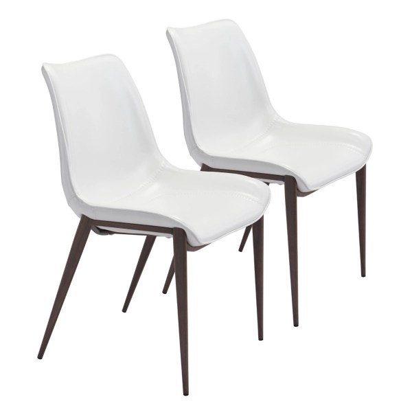 White Faux Leather Stitch Dining Chairs, Set of 2 Kirklands Home