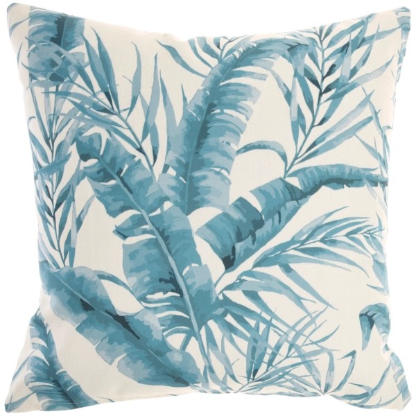 Turquoise Banana Leaf Chevron Outdoor Throw Pillow Kirklands Home