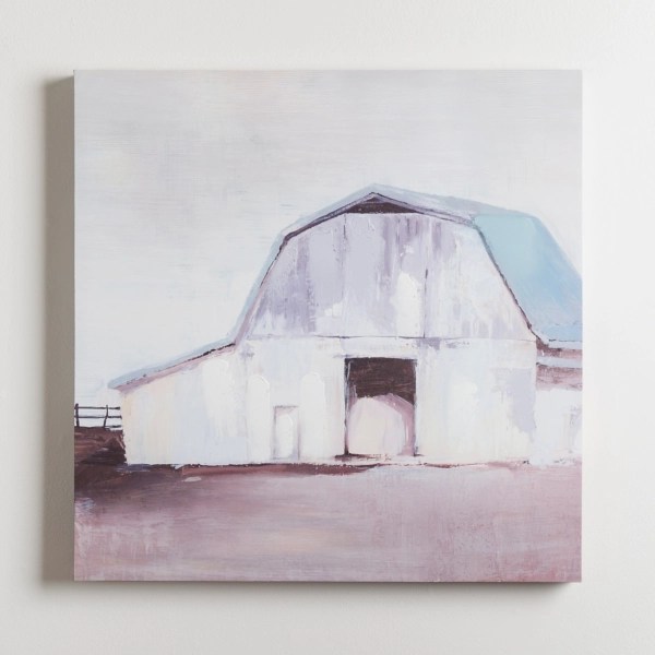 White and Blue Barn Canvas Art Print Kirklands Home