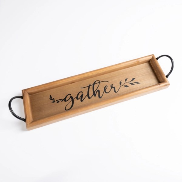 Gather Natural Wood Tray with Handles Kirklands Home