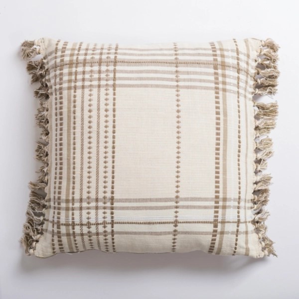 Taupe Plaid Reversible Pillow Kirklands Home