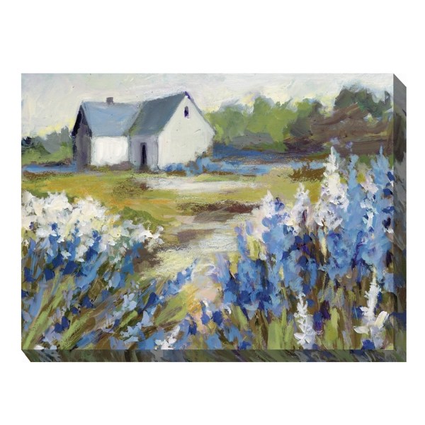 Blue Floral Meadow Outdoor Canvas Art Print Kirklands Home
