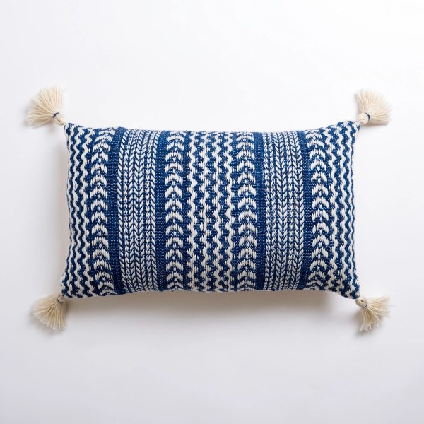 Kenton Navy Lumbar Pillow Kirklands Home