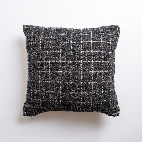 Charcoal Windowpane Plaid Tweed Pillow Kirklands Home