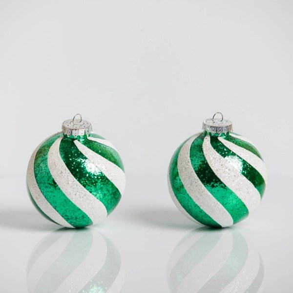 Green Swirl 4 in. Tree Ornaments, Set of 2 Kirklands Home