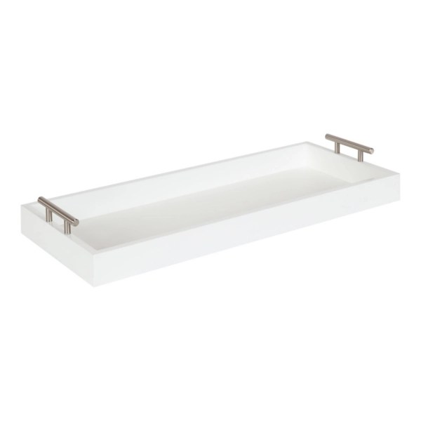 Evelyn White Narrow Decorative Tray Kirklands Home