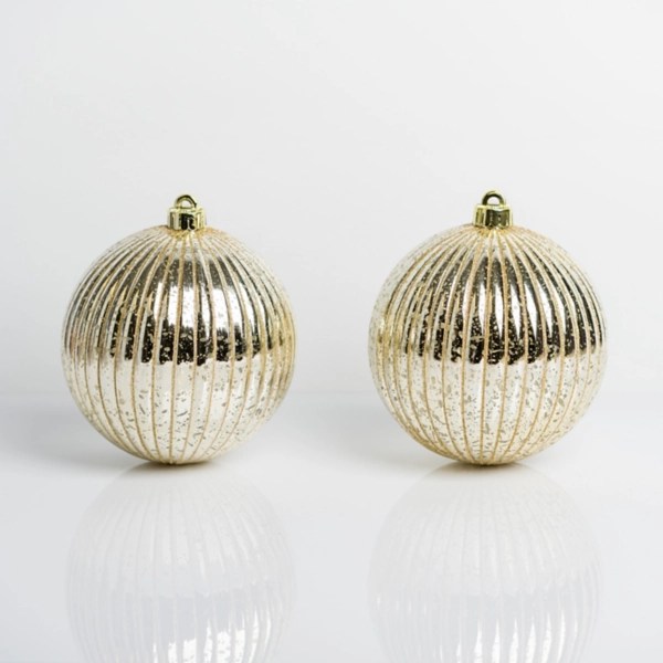 Gold Ridged 6 in. Tree Ornaments, Set of 2 Kirklands Home