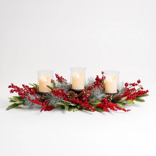 Frosted Red Berry Candle Centerpiece Kirklands Home