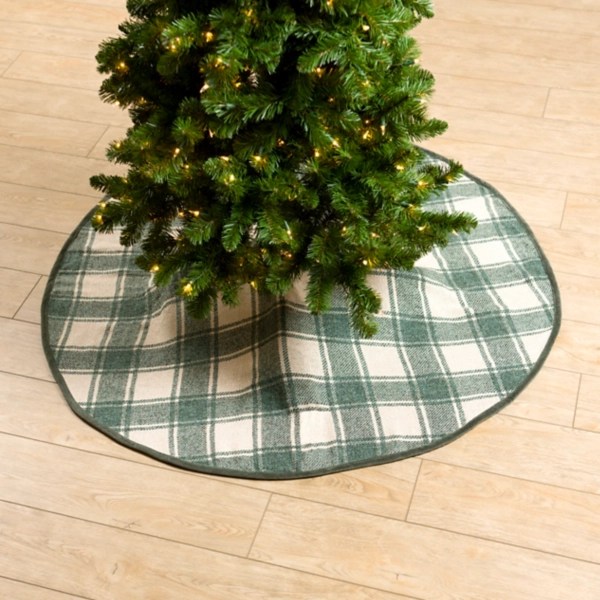 Green and Tan Plaid Christmas Tree Skirt Kirklands Home