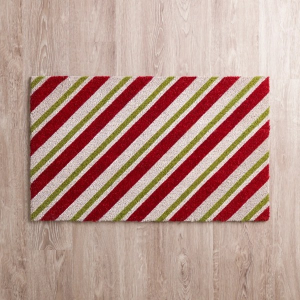 Red Candy Cane Striped Coir Doormat Kirklands Home