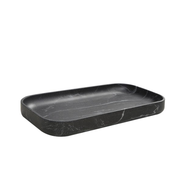 Black Faux Marble Rounded Vanity Tray Kirklands Home