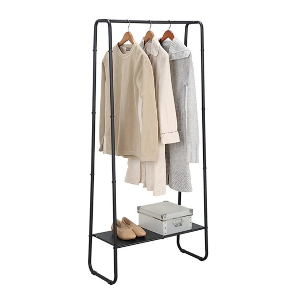 Black Metal Clothing Rack with Shelf Base Kirklands Home