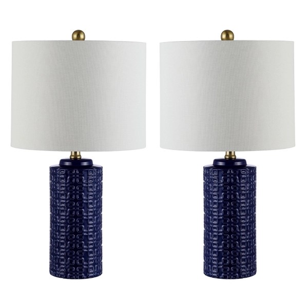 Navy Ceramic Motif Table Lamps, Set of 2 Kirklands Home
